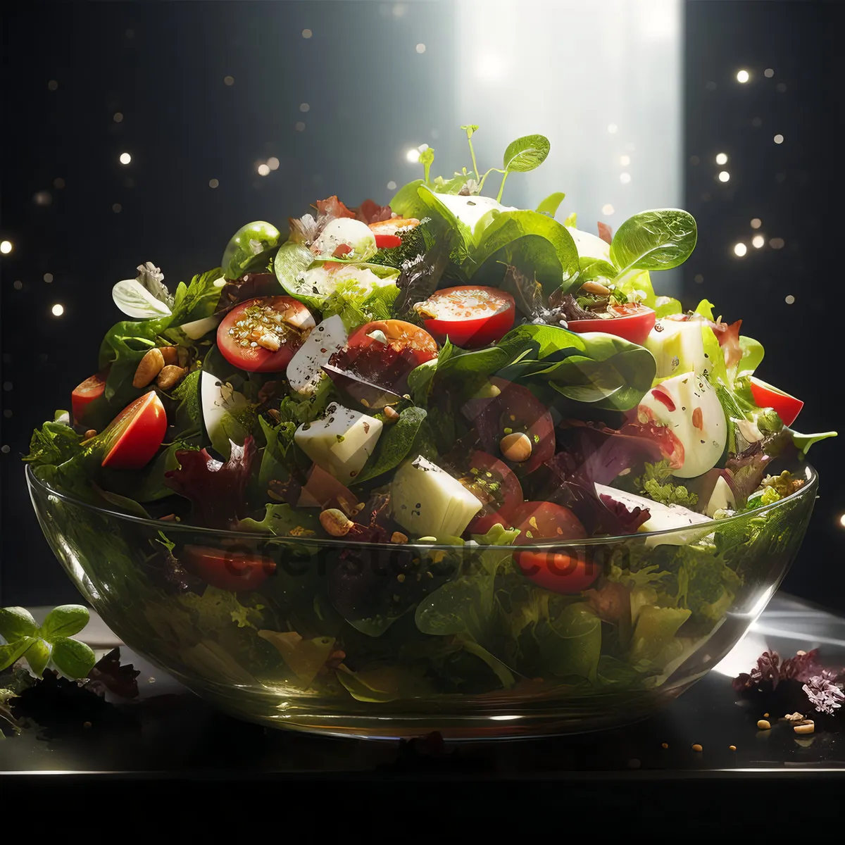 Picture of Delicious Vegetable Salad in Glass Container