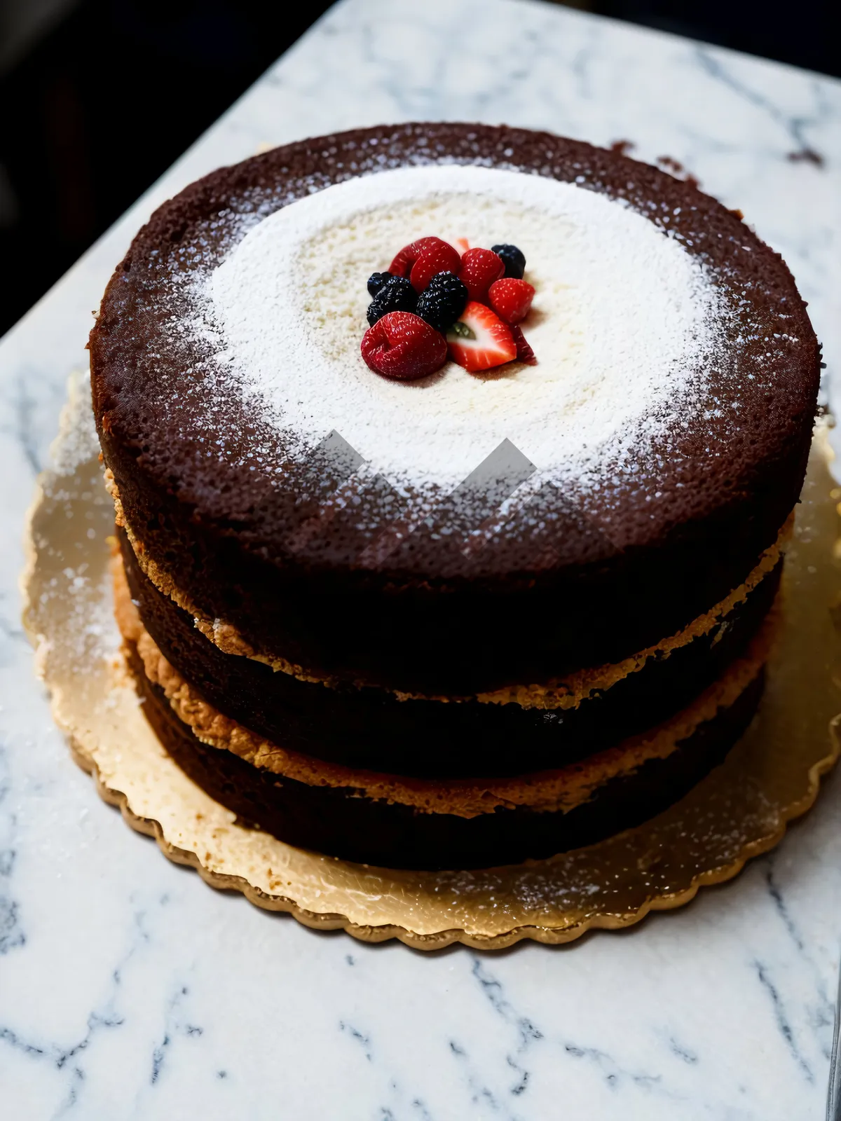 Picture of Delicious Berry Mint Chocolate Gourmet Cake