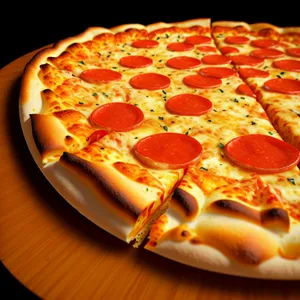 Delicious Gourmet Pizza with Pepperoni and Cheese