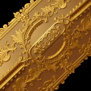 Exquisite Golden Arabesque Stucco Pattern: A Vintage Vestment of Cultural Elegance.