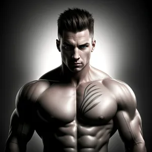 Seductive Male Bodybuilder in Stylish Black Pose