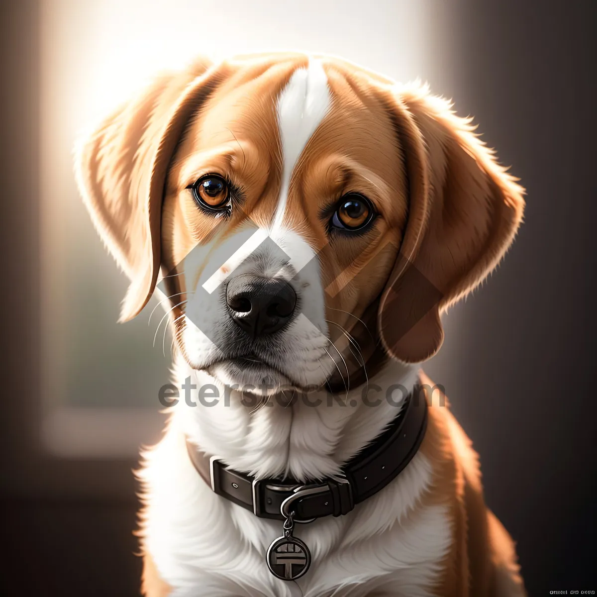 Picture of Adorable Beagle Puppy - Purebred Dog Portrait