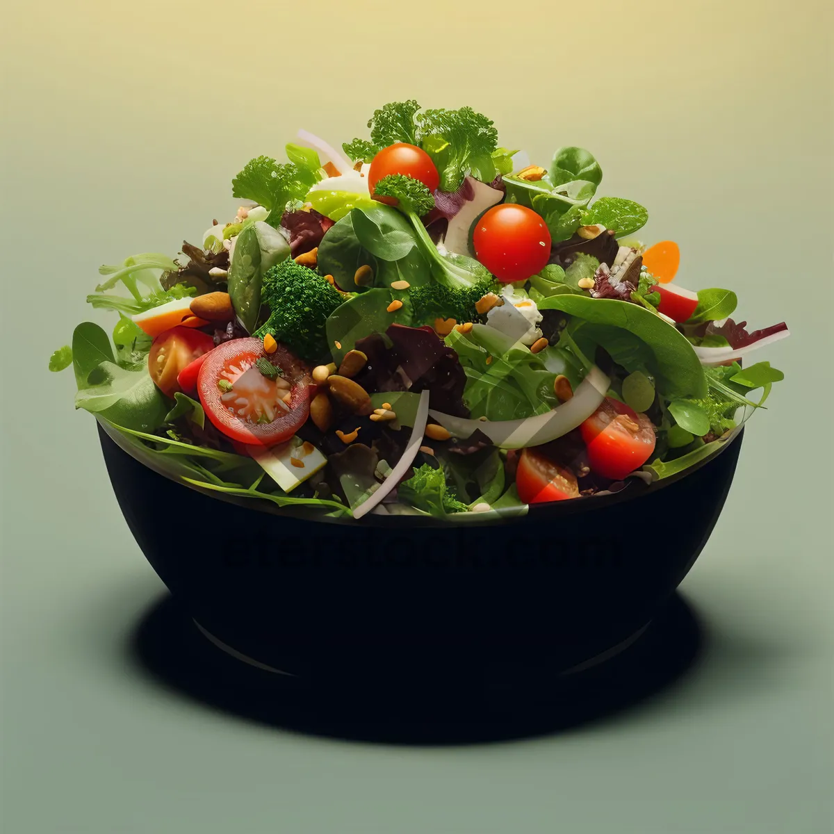 Picture of Healthy Dinner Salad with Fresh Vegetables and Herbs