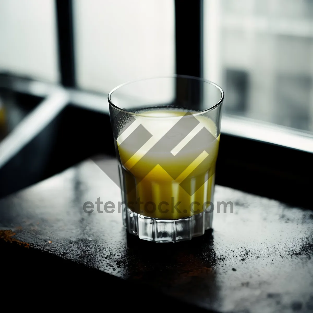 Picture of Refreshing Coffee in Yellow Glass Mug