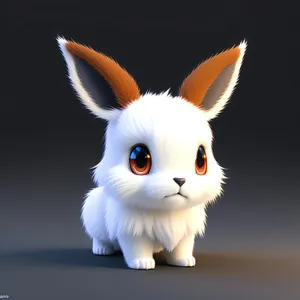 Cute Fluffy Bunny with Adorable Ears