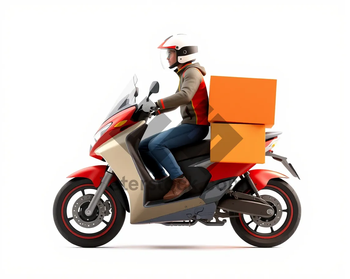 Picture of Cartoon motor scooter silhouette art illustration.