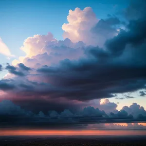 Vibrant Sunset Sky with Clouds and Sunlight