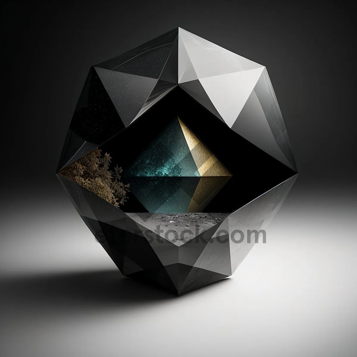 Picture of Shimmering Solid Gem in Gift Box: 3D Glass Icon