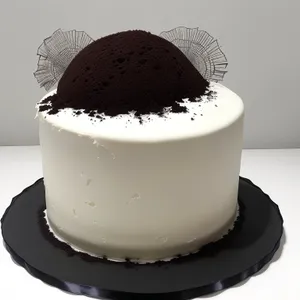 Delicious chocolate cake with creamy cappuccino