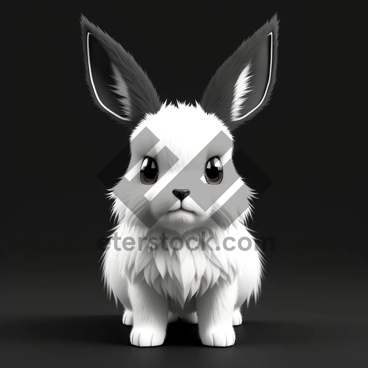 Picture of Fluffy Bunny Ears: Adorable Feline Portrait.