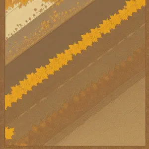 Vintage Grunge Paper with Yellow Paint and Handsaw