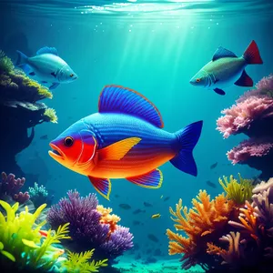 Tropical Coral Reef: Colorful Underwater Aquarium Wonderland.