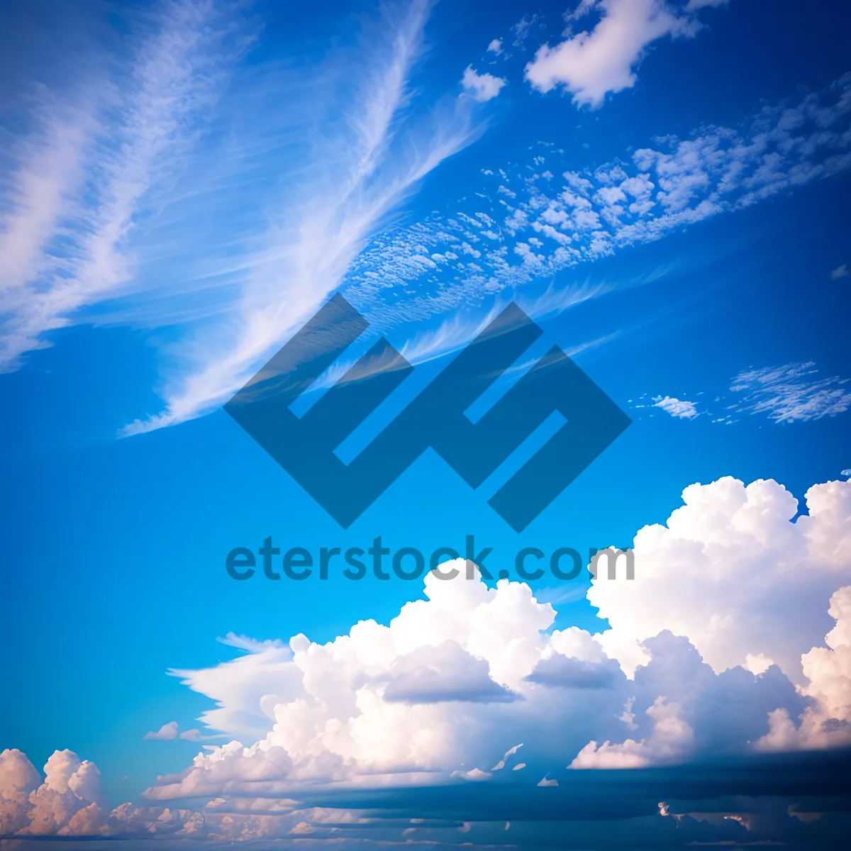 Picture of Radiant Summer Sky with Fluffy Clouds