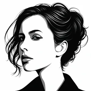 Fashion model with creative cartoon hairstyle design.