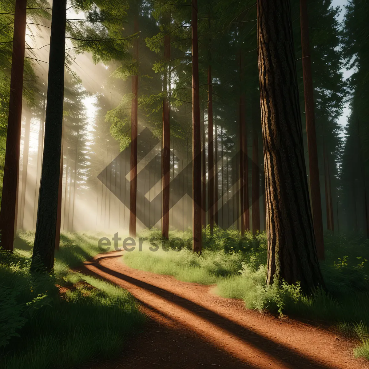 Picture of Peaceful Woodland Path in the Morning Mist