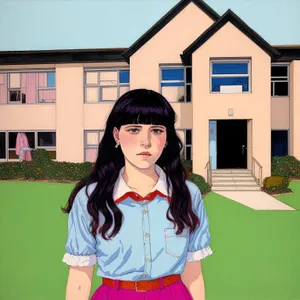 Smiling brunette lady, happy traveler - portrait