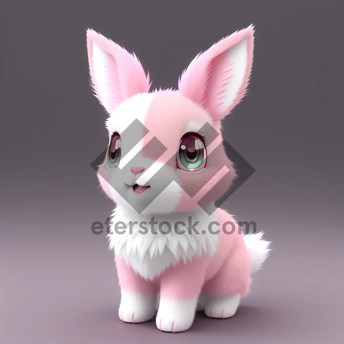 Picture of Fluffy Bunny Cartoon Illustration