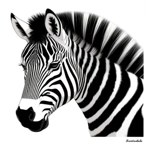 Striped Zebra in South African Wildlife Reserve