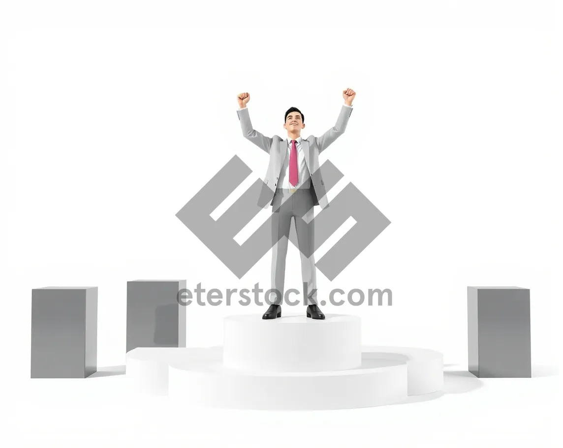 Picture of Silhouette of a 3D business man golf player