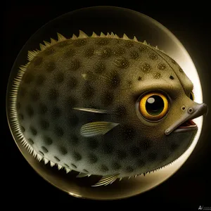 Moonlit Electric Ray - Puffer in Black & Round