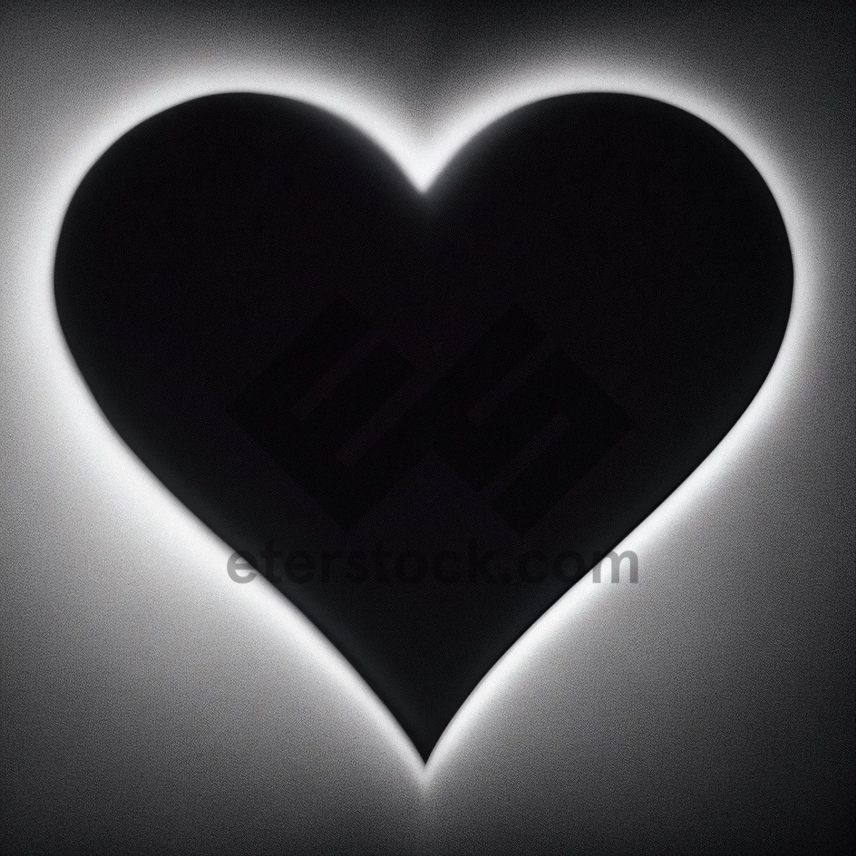 Picture of Shiny Black Heart Relief Graphic