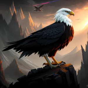 Wild Hunter: Majestic Bald Eagle Soaring with Intense Gaze