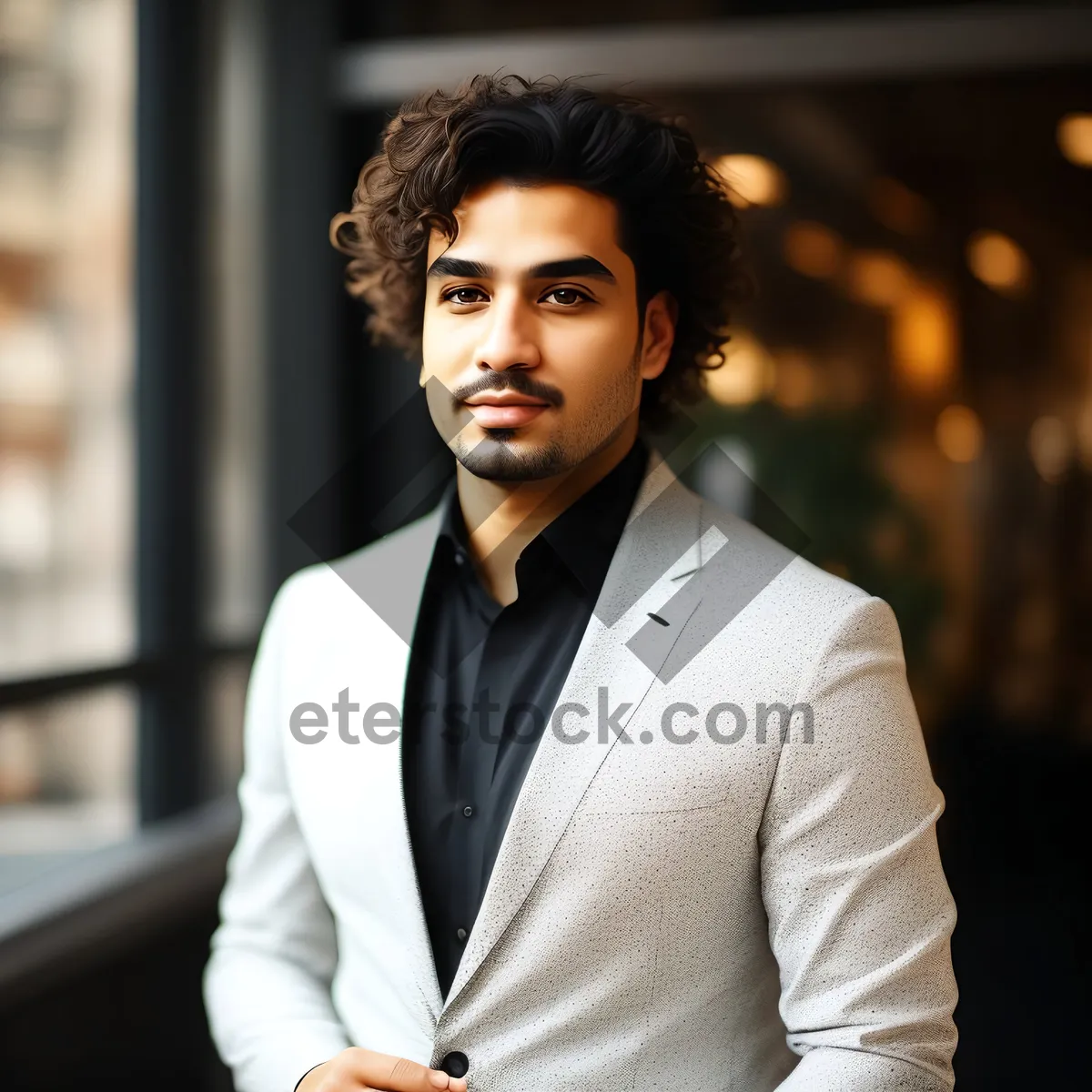 Picture of Smiling Businessman in Professional Office Setting