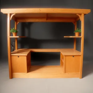 Modern Wood Entertainment Center with Bookcase