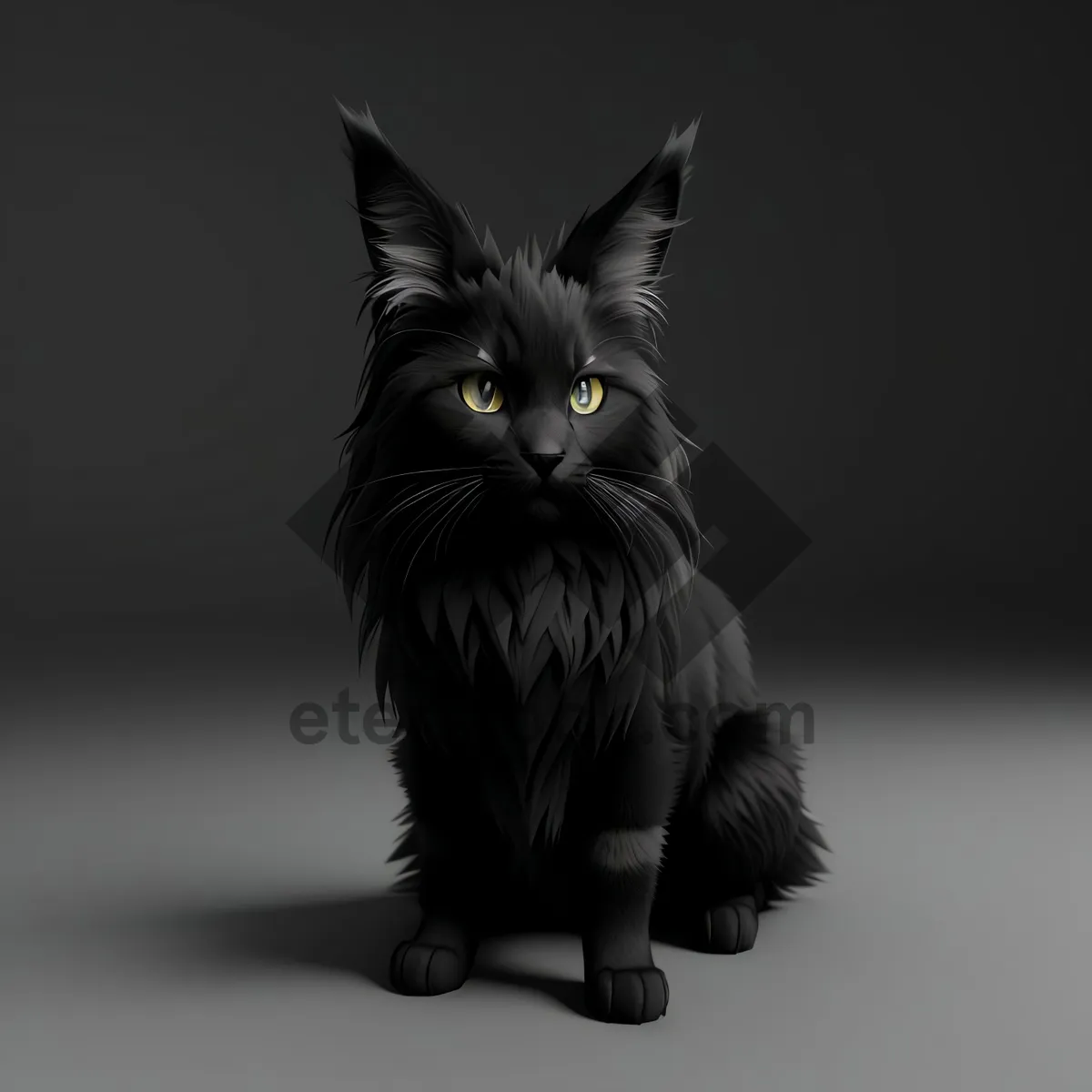 Picture of Fluffy Gray Kitty with Adorable Whiskers
