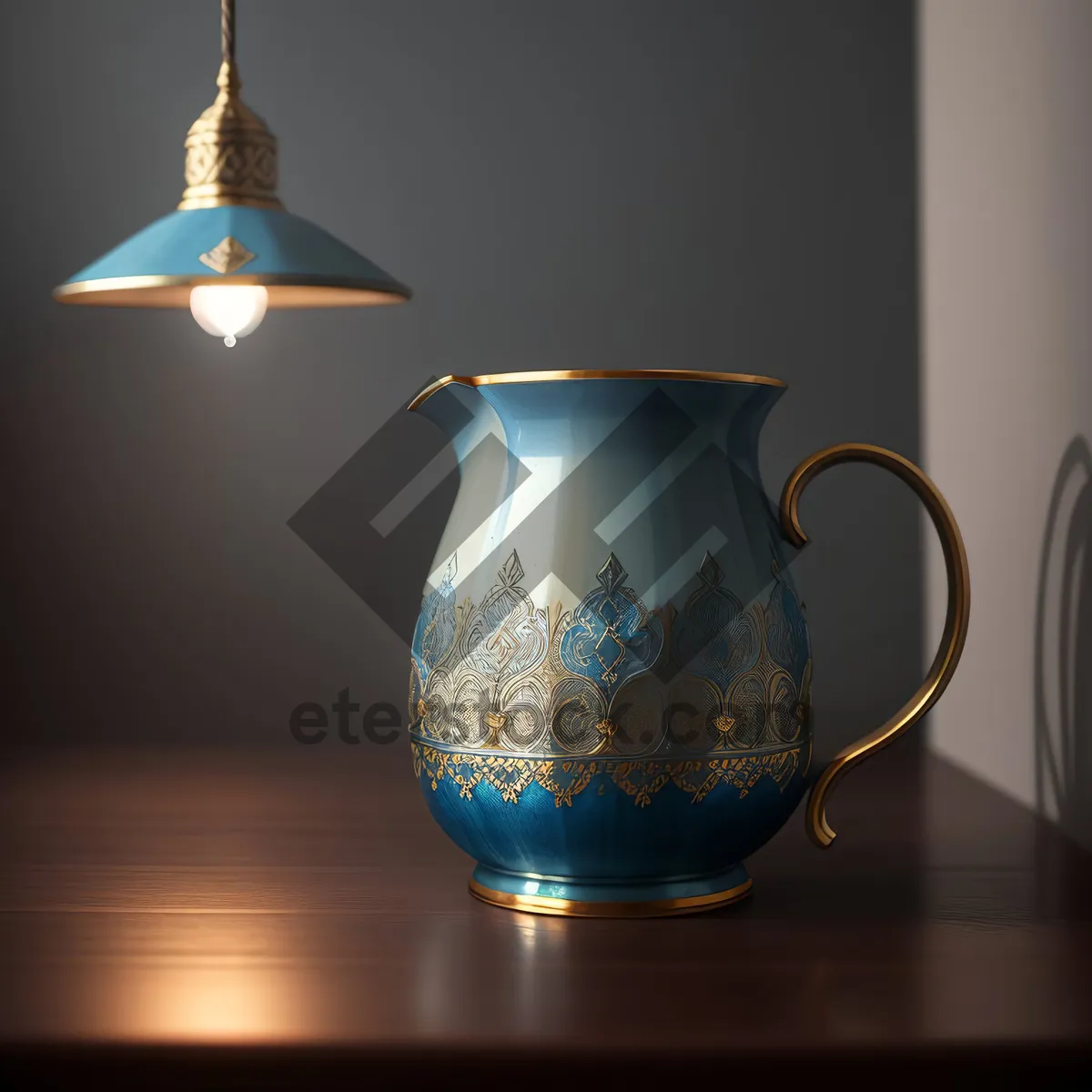 Picture of Traditional ceramic tea pitcher with handle