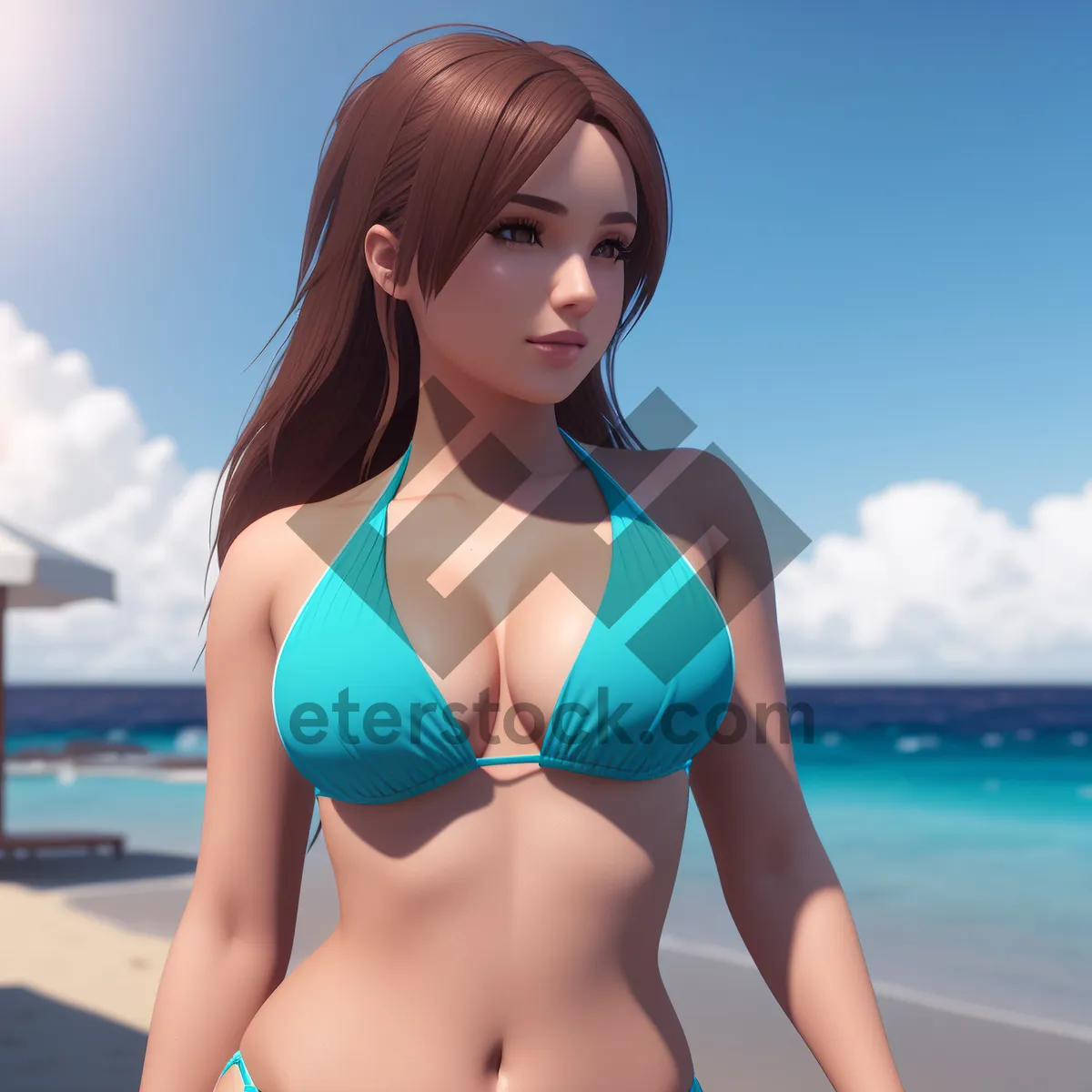 Picture of Stunning Beachwear: Sexy Bikini Swimsuit on Attractive Model
