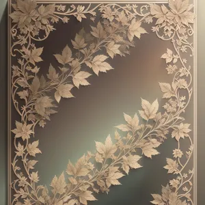 Vintage Floral Arabesque Pattern with Elegant Gold Borders