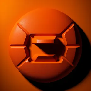 Orange 3D Glass Button with Shiny Blaze Design