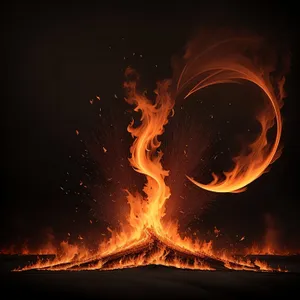 Blazing Inferno: Fiery Bonfire Burning Brightly.