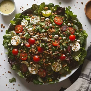 Healthy Gourmet Vegetable Salad Plate with Cheese