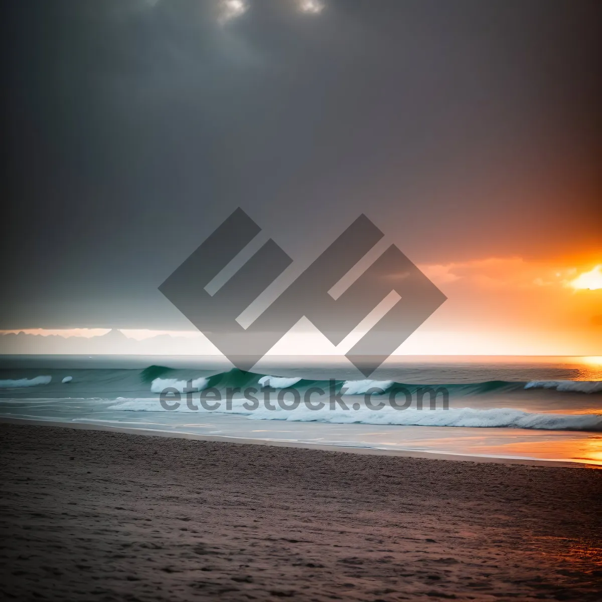 Picture of Spectacular Sunset Over Tropical Paradise Beach