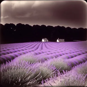 Serene Lavender Fields Under Starry Night Sky