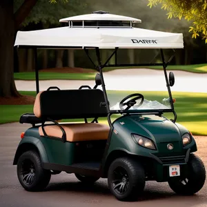 Golf Cart on Green Course