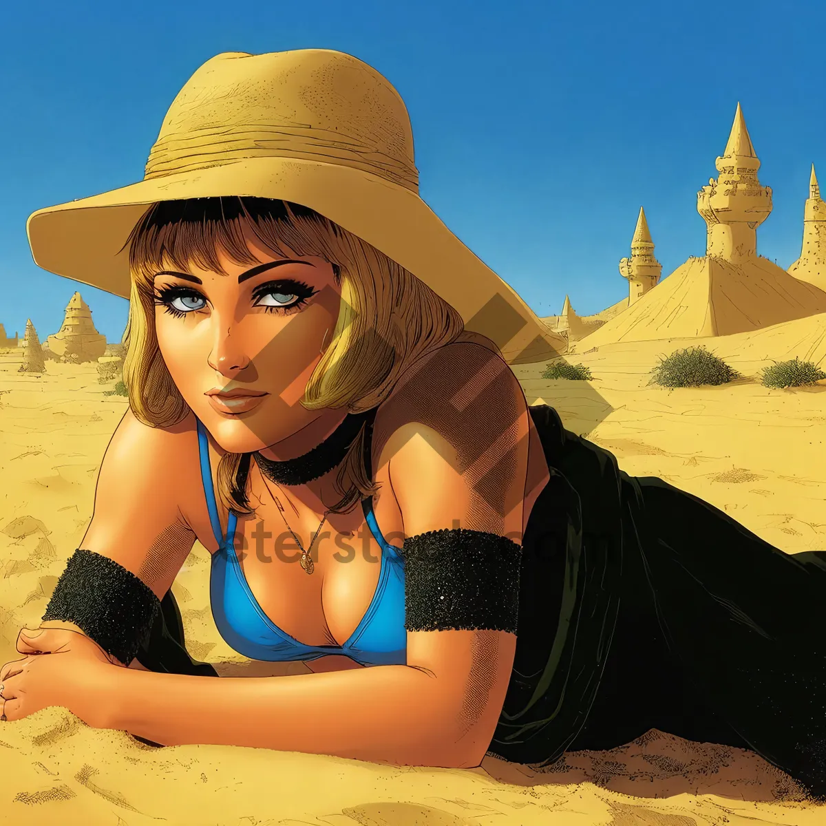 Picture of Sultry Summer Bliss: Sun-kissed Beauty by the Sea