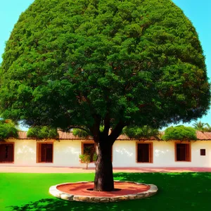 Serene Springtime Elm in Blossom