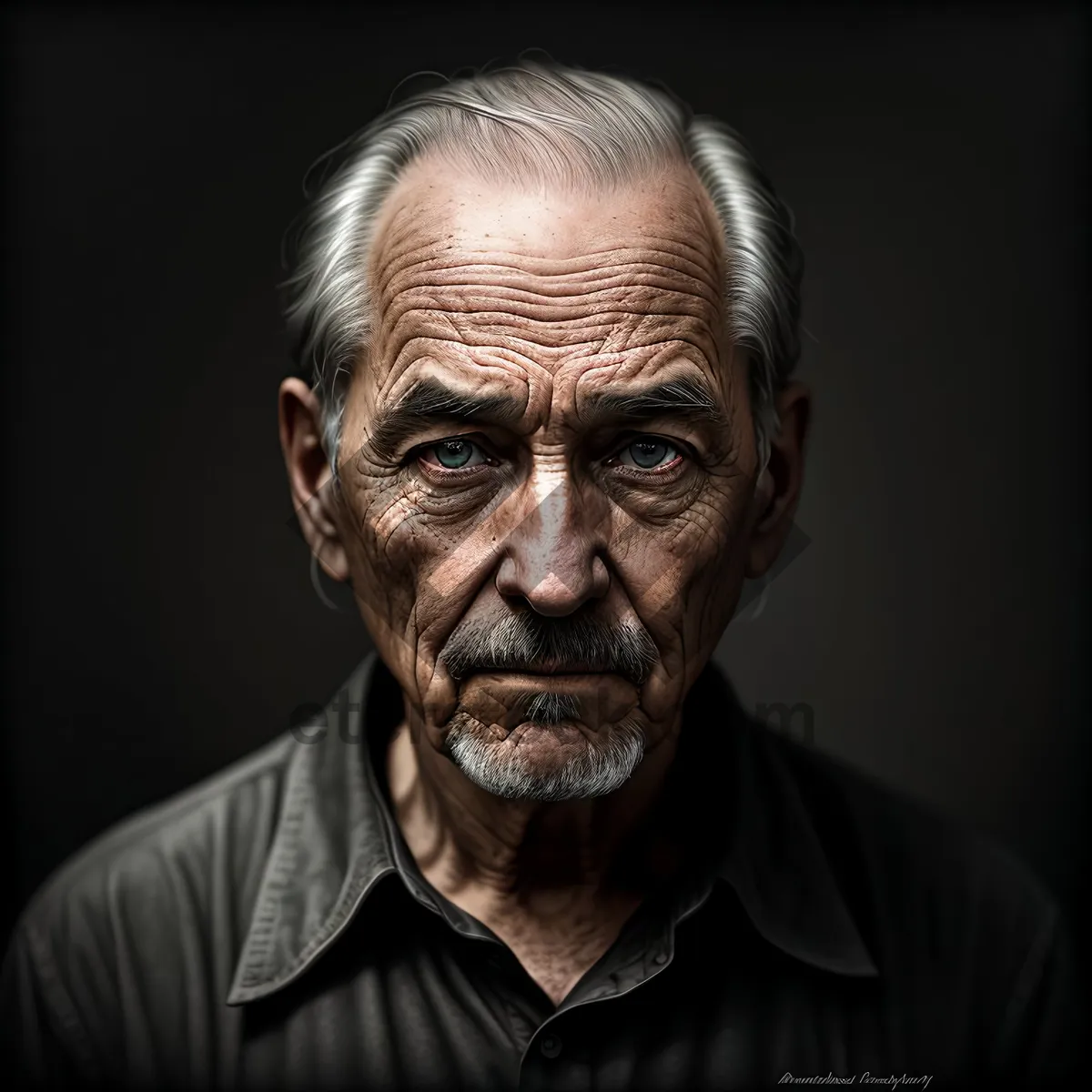 Picture of Serious elderly man with captivating gaze