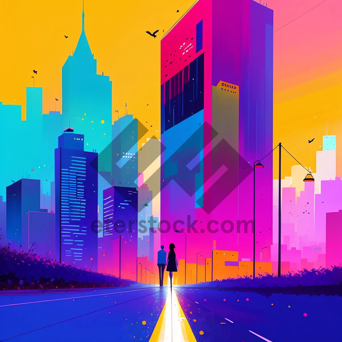 Picture of Vibrant Modern Avenue Design Light Graphic