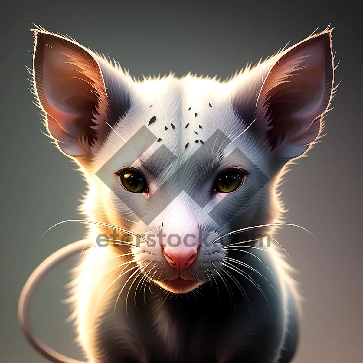 Picture of Cute Furry Kitten with Curious Eyes