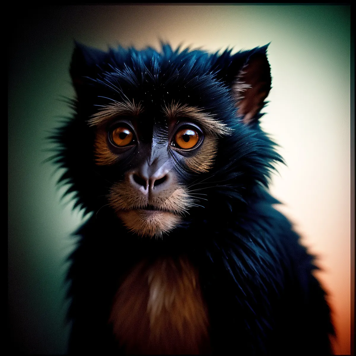 Picture of Adorable black kitty with captivating eyes