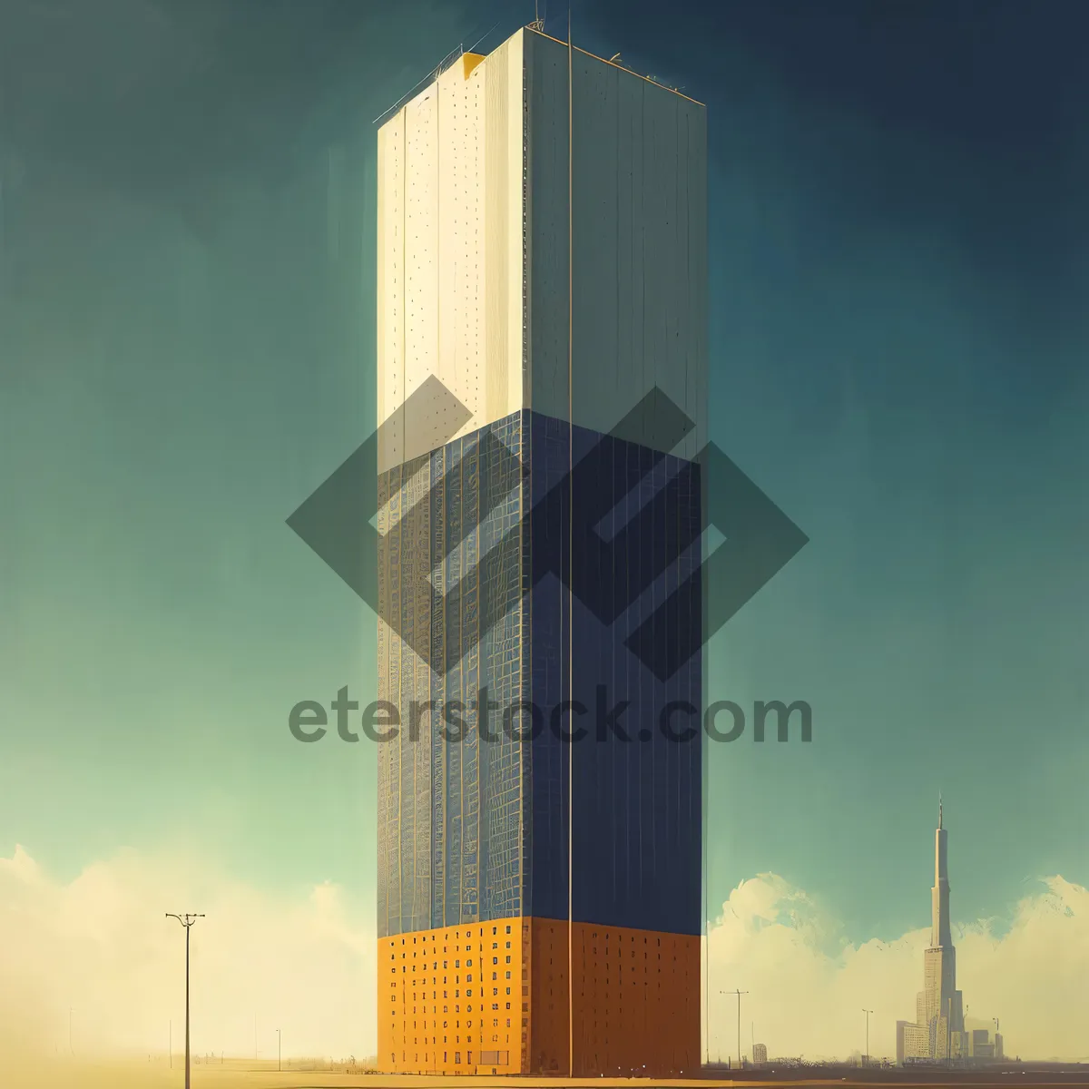 Picture of High-rise Urban Skyline with Modern Glass Towers