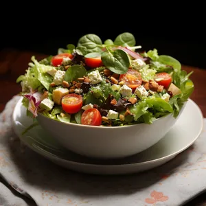 Delicious Vegetarian Salad Bowl with Fresh Ingredients