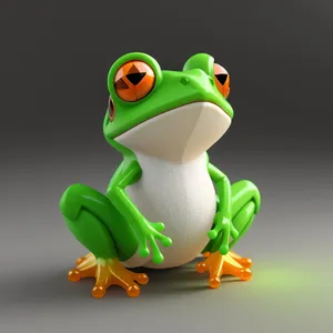 Cute Cartoon Tree Frog with Bright Eyes