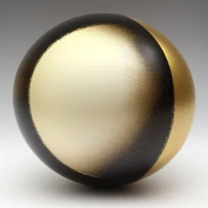 Shiny Glass Button with Reflective Sphere