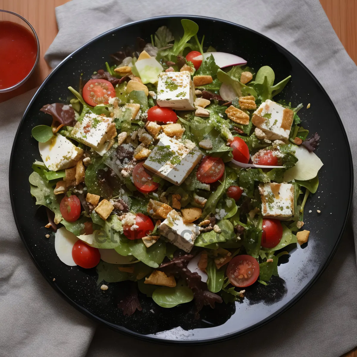 Picture of Gourmet Plate of Fresh Vegetables and Cheese