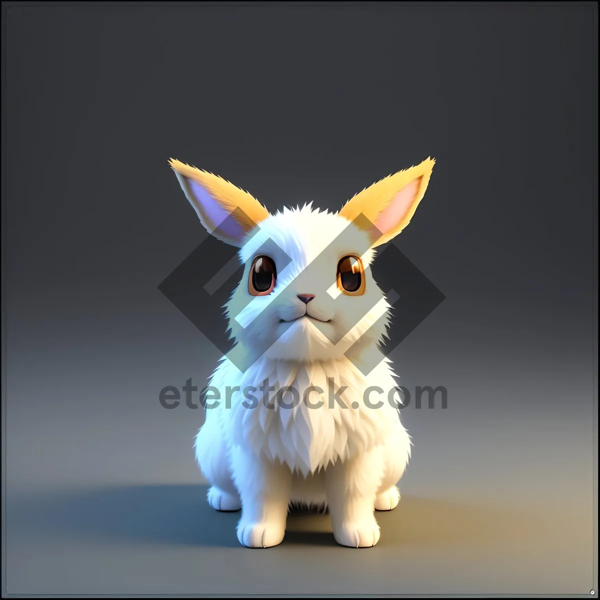 Picture of Fluffy Feline Friend with Perky Bunny Ears